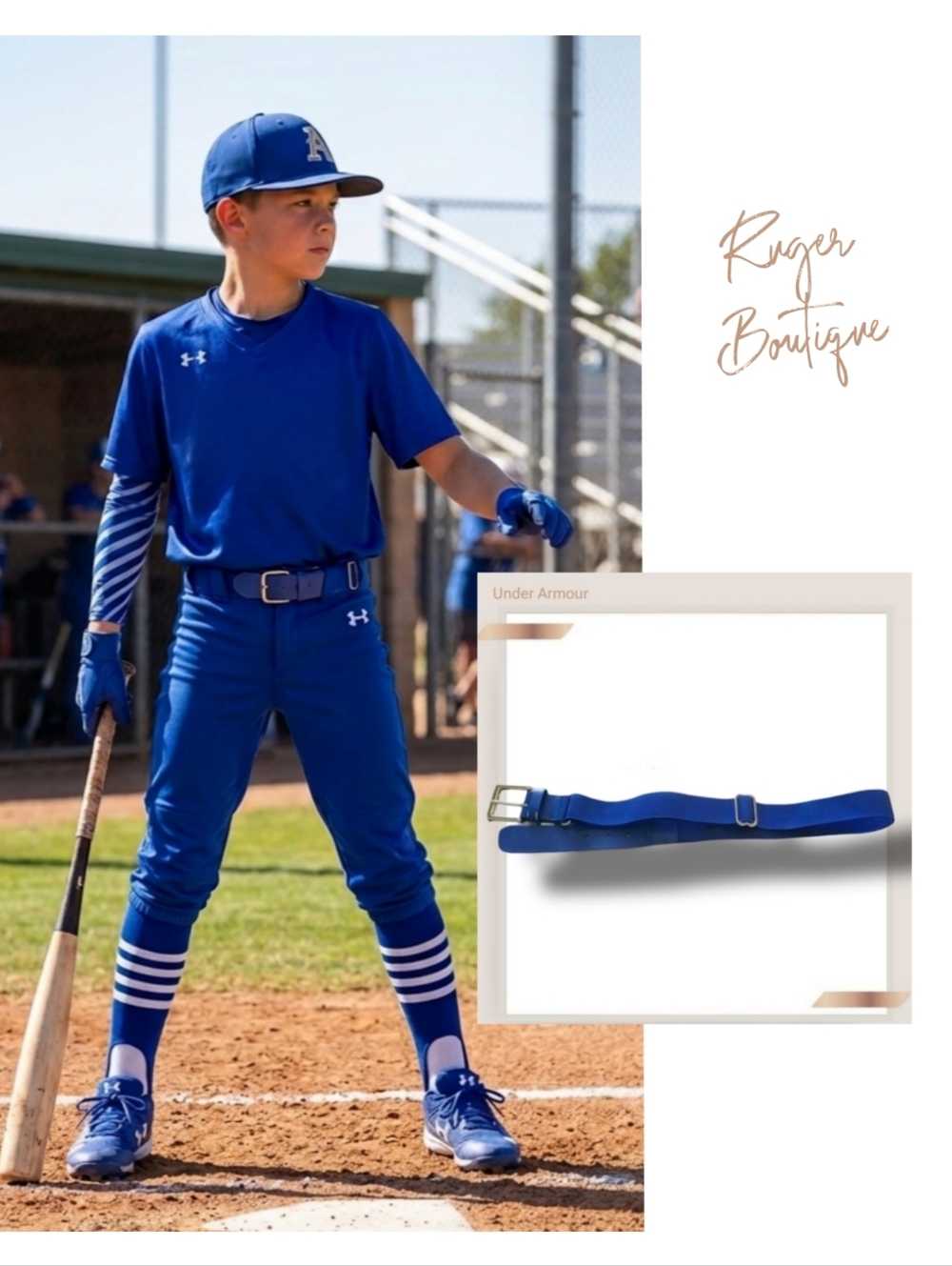 🌿Under Armour Men's Blue Adjustable Baseball Belt